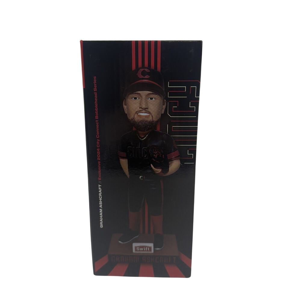 Graham Ashcraft 2024 Cincinnati Reds City Connect Bobblehead SGA MLB Promo NIB